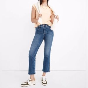 Madewell Jeans Cali Demi Boot Blue Distressed Size T33